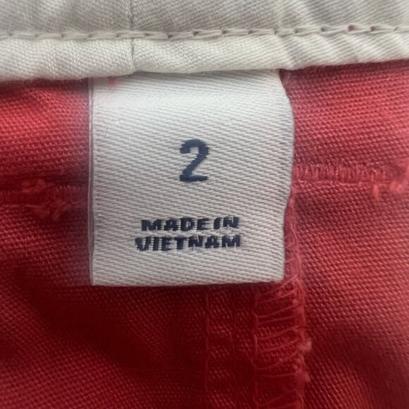 Old Navy Women’s Sz 2 Pink Watermelon Color Preppy Shorts Blue Anchors Nautical - Picture 6 of 8